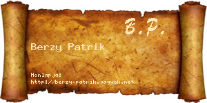 Berzy Patrik névjegykártya