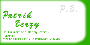 patrik berzy business card